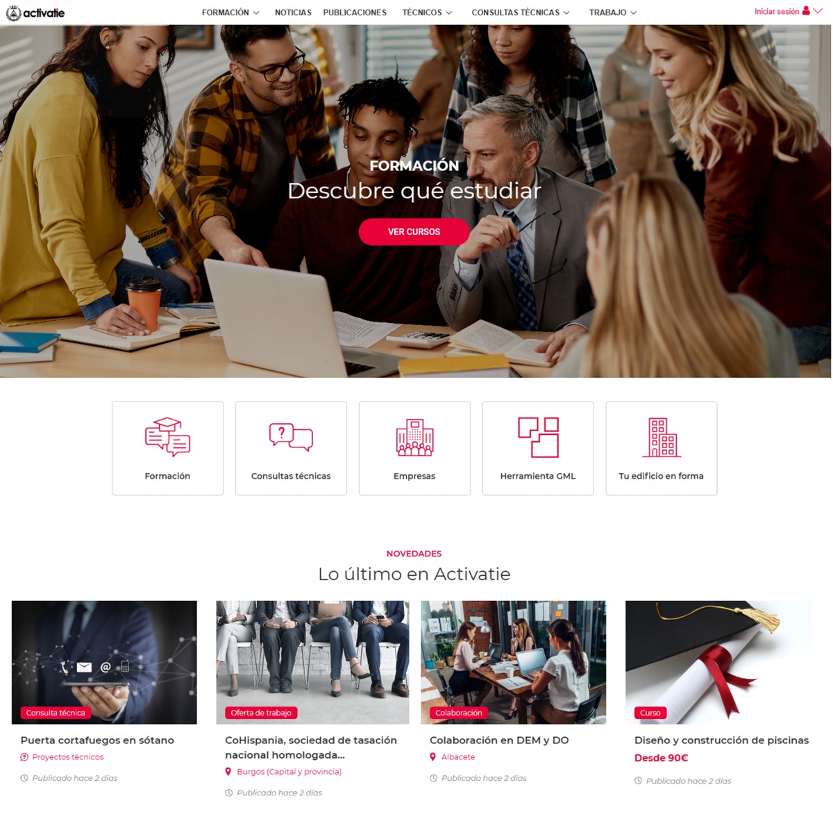 Nueva página de inicio de ACTIVATIE
