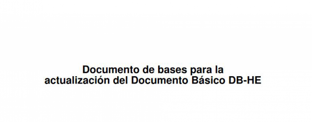 Documento de bases para la actualización del Documento Básico DB-HE