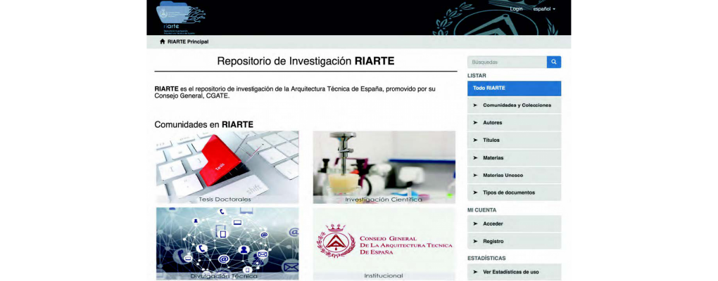 Disponible el repositorio de la Investigación de la Arquitectura Técnica de España (RIARTE)