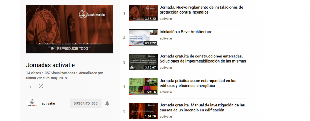 Activatie ofrece jornadas gratuitas en youtube  