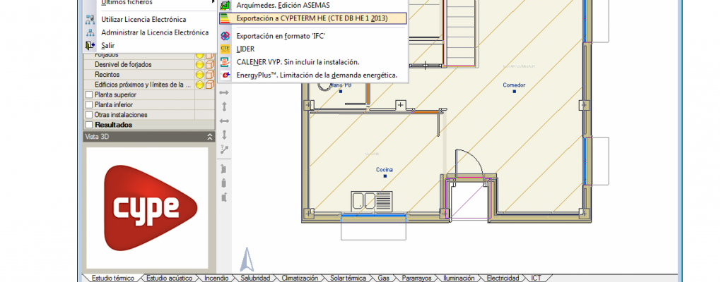 Curso: CYPECAD MEP. Estudio térmico, incendio, climatización, salubridad y certificación energética