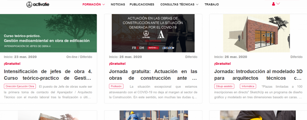 Activatie ofrece jornadas y cursos on line gratuitos abiertas a toda España