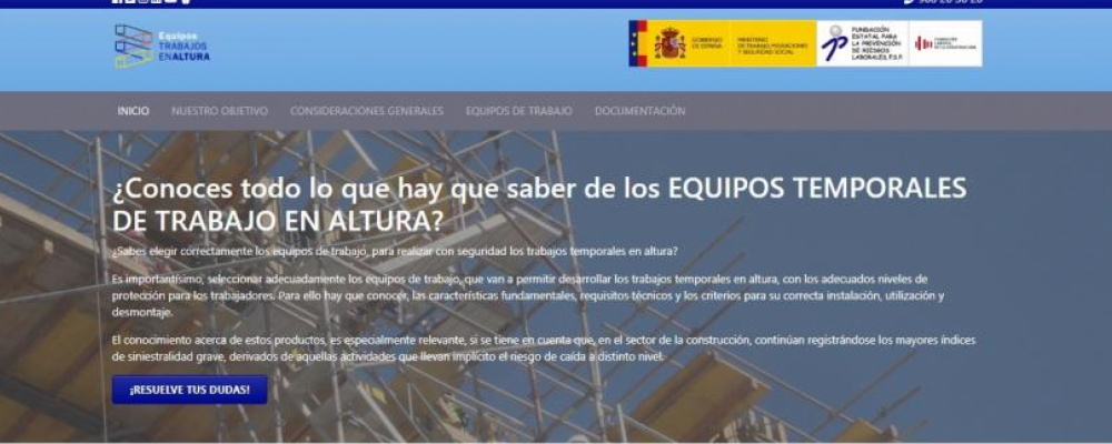 Guía interactiva sobre requisitos técnicos y medidas preventivas para equipos de trabajos en altura