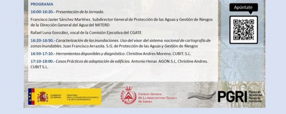 Webinar sobre adaptación al riesgo de inundación en equipamientos urbanos y edificaciones