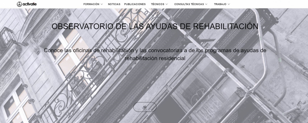 Nueva sección: Observatorio de las Ayudas de la Rehabilitación