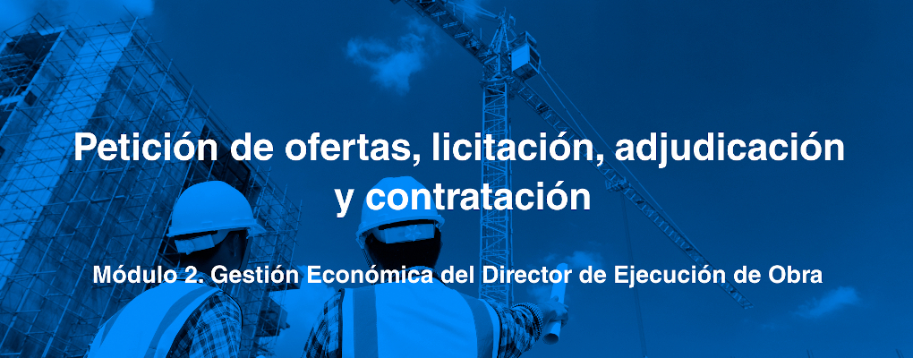Petición de ofertas, licitación, adjudicación y contratación. Módulo 2. Gestión Económica del Director de Ejecución de Obra