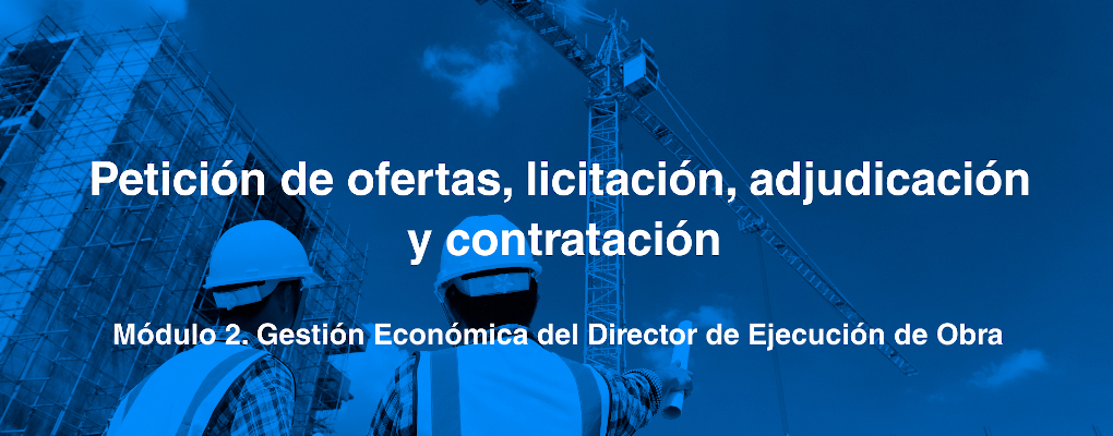 Petición de ofertas, licitación, adjudicación y contratación. Módulo 2. Gestión Económica del Director de Ejecución de Obra 