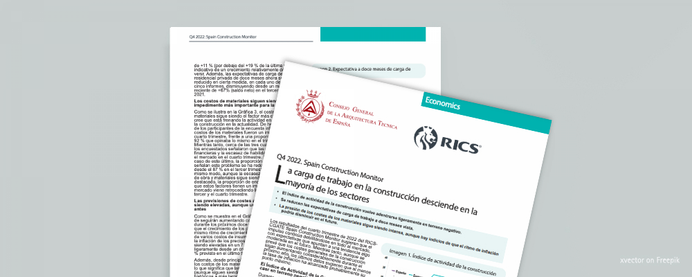El CGATE y RICS publican su  Diagnóstico de la Construcción del cuarto trimestre 2022