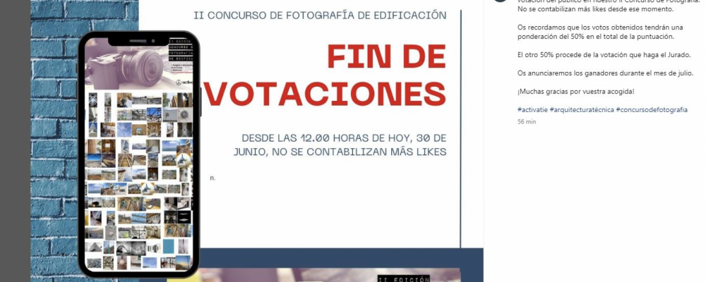 Fin de votaciones II Concurso de Fotografía de Edificación
