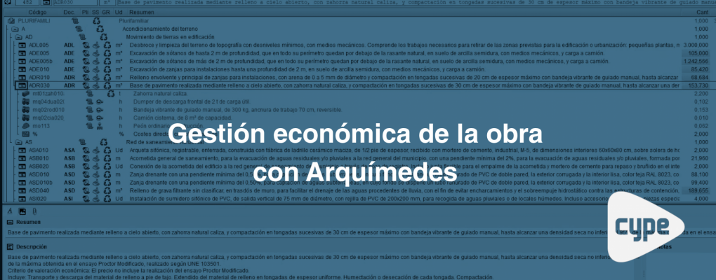 Gestión económica de la obra con Arquímedes