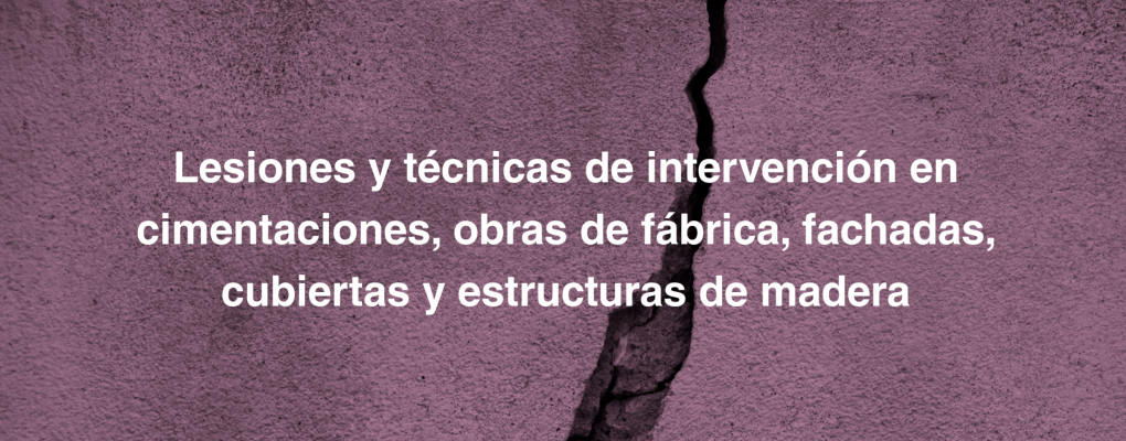 Curso: Lesiones y técnicas de intervención en cimentaciones, obras de fábrica, fachadas, cubiertas y estructuras de madera