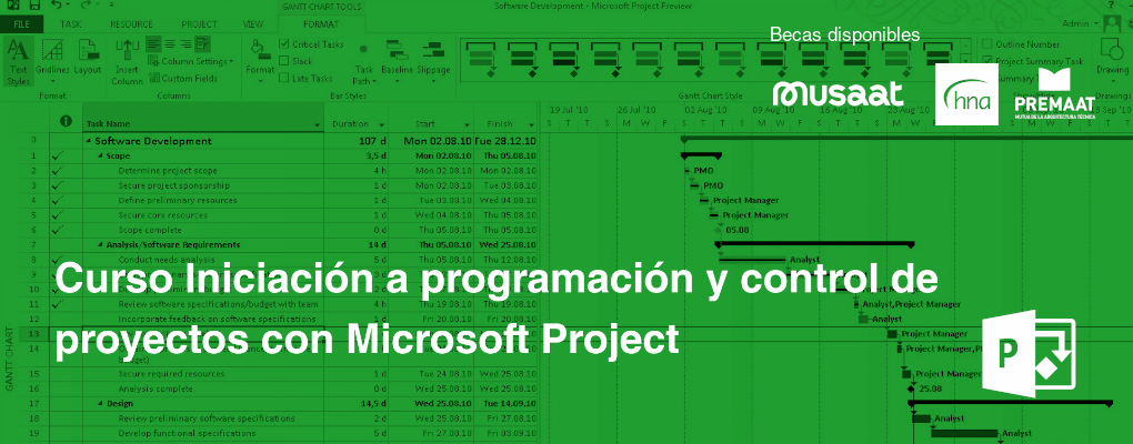 Curso Iniciación a programación y control de proyectos con Microsoft Project