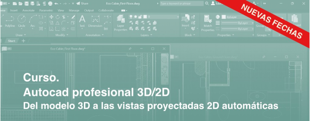 Autocad profesional 3D 2D. Del modelo 3D a las vistas proyectadas 2D automáticas.
