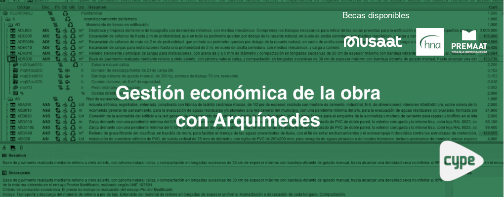 Curso. Gestión económica de la obra con Arquímedes
