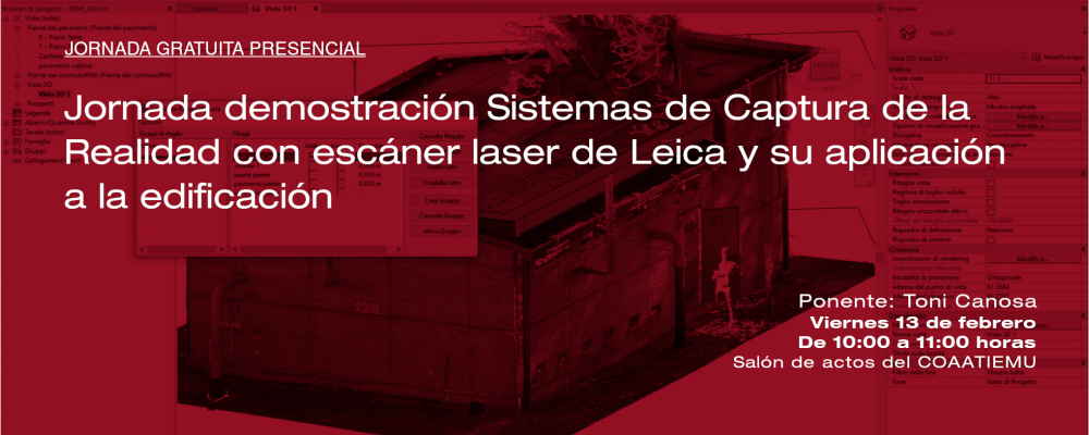 Jornada demostración Sistemas de Captura de la Realidad con escáner laser de Leica y su aplicación a la edificación