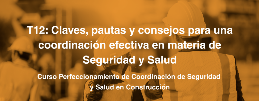 T12: Claves, pautas y consejos para una coordinación efectiva en materia de Seguridad y Salud