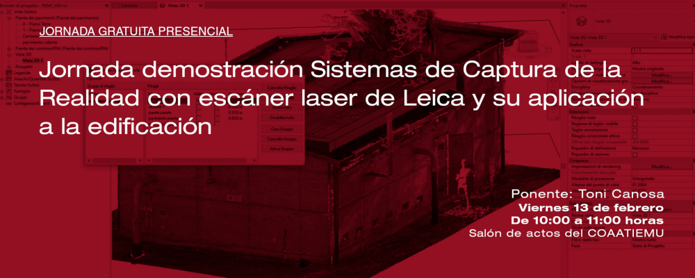 Vídeo de Jornada demostración Sistemas de Captura de la Realidad con escáner láser de Leica y su aplicación a la edificación
