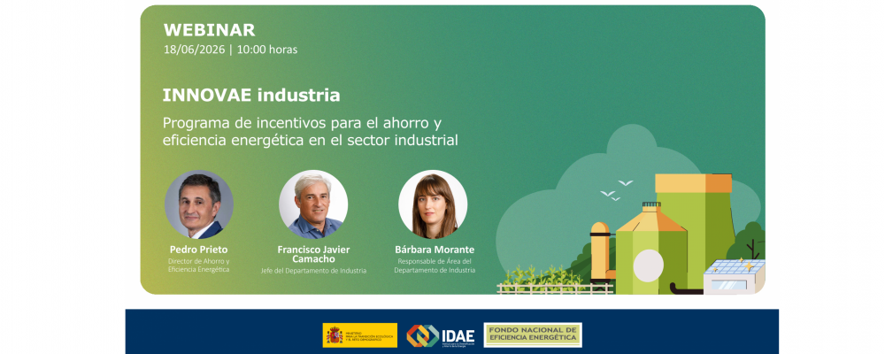 Webinars técnicos sobre el Programa de ayudas INNOVAE del IDAE