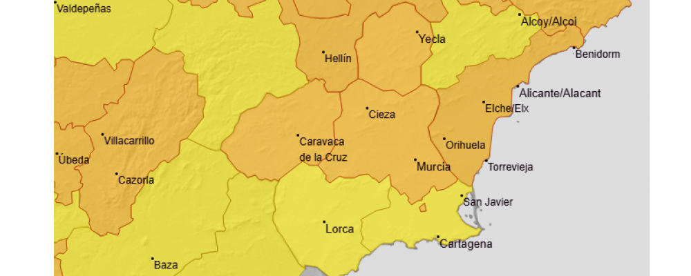 Aviso especial ola de calor de nivel naranja. Miércoles 8 y jueves 9 de julio